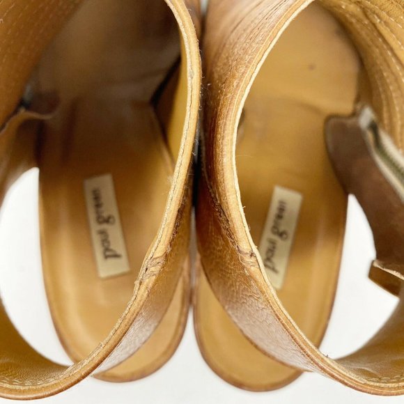 Paul Green Cayanne Leather Cut Out Booties US 7 Brown Peep Toe UK 4.5 - Picture 6 of 10